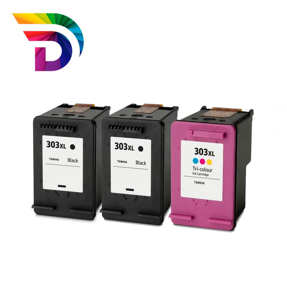 Pack Tintas recicladas Dayma para HP N303 XL - 2 Negras + 1 Color